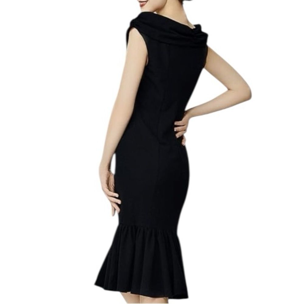 BABEYOND 1950 Style Elegant Black Cocktail Dress Size Medium 📦 - Picture 2 of 10